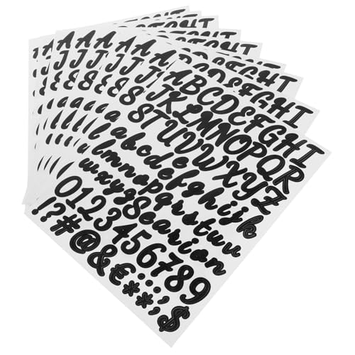 NUOBESTY 10 Blatt Selbstklebende Buchstaben und Zahlen Aufkleber Teiliges für Scrapbooking Dekoration und Diy Projekte Wetterfest und Langlebig für Glatte Oberflächen Wie Fenster Türen von NUOBESTY
