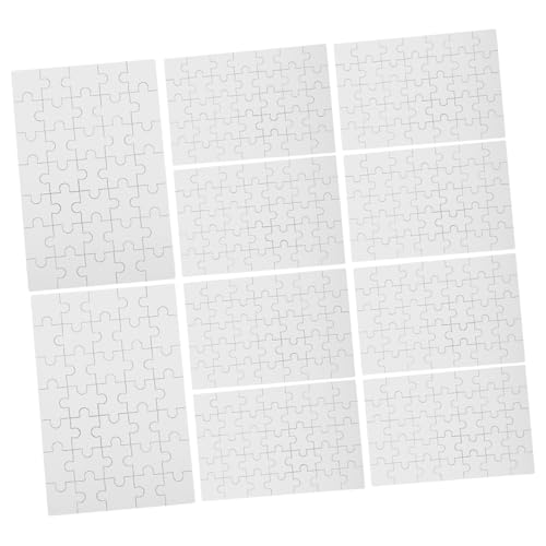 NUOBESTY 10 Blatt Teiliges DIY Holzpuzzle Blanko Puzzleteile für Sublimation Thermotransfer Leichte Widerstandsfähige Holzteile zum Individuellen Gestalten für Partyspiele und Kreative von NUOBESTY
