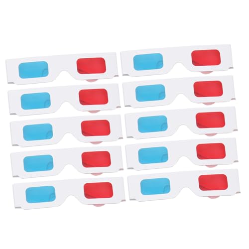 NUOBESTY 10 Papierbrille Pack Leichte und Tragbare Brillen für Filme Spiele und Anaglyphenbilder für Geburtstage und Unterhaltung von NUOBESTY