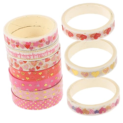 NUOBESTY 10 Rollen Heißpräge-washi-tape Scrapbook-klebeband Planerband Herz-washi-tape Aufkleber Zum Basteln Washi-tape-rolle Geschenkverpackungsband Hochzeit Japanisches Papier Scrollen von NUOBESTY
