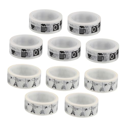 NUOBESTY 10 Rollen Taschenband Bastelband für Retro-Washi-Tape dekoratives Klebeband zum Basteln Scrapbook-Washi-Tape kawaii Washi-Klebeband Japanisches Papier von NUOBESTY