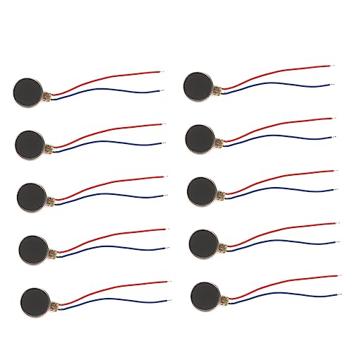 NUOBESTY 10 Stück 1 Vibrations -Motorzubehör Mikro kleiner Motor Motorteile Kreativ Gleichspannungs Motor Mini-Vibrationsmotoren Mini-Motoren kleine Motoren Kupferring Black von NUOBESTY