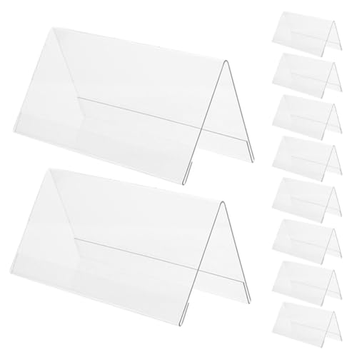 NUOBESTY 10 Stück Acryl Tischkartenhalter V Förmige Namensschilder für Konferenzen und Messen Stabil und Leicht für und Veranstaltungen von NUOBESTY