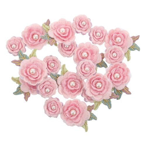 NUOBESTY 10 Stück Blumenaufnäher: Rosen-Stickerei-Applikationen – Aufnäher für Kleidung, Jeans, Rucksäcke – Blumen-Deko-Anstecker zum Nähen von NUOBESTY