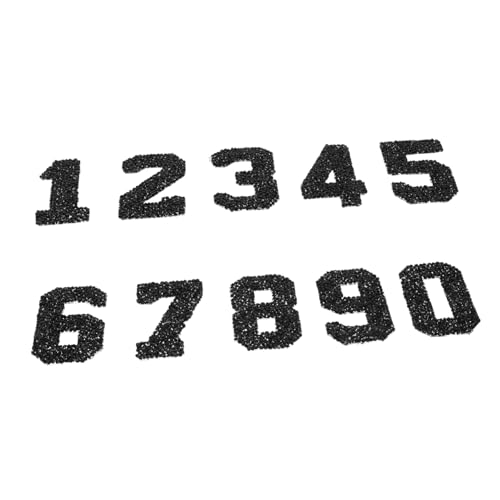 NUOBESTY 10 Stück Bügel Patches für Stoff Diy Bastelprojekte Hitzeübertragbare Nummernaufnäher für Kleidung Taschen Rucksäcke von NUOBESTY
