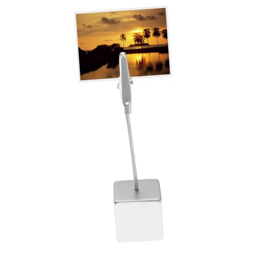 NUOBESTY 10 Stück Cube Resin Foto Clip Halter Silber Transparent für Memo Karten und Hochzeitsdekoration Diy Schreibtisch Zettelhalter für Büro und Zuhause von NUOBESTY