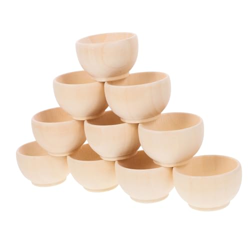 NUOBESTY Bastelschüssel-set 10-teilig Unbemalte Schüsseln Aus Naturholz Für Kunstprojekte Heimdekoration Jungen- Und Mädchenspielzeug von NUOBESTY