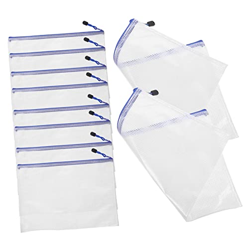 NUOBESTY 10 Stück Dokumenten Zipper Tasche aus Mesh Transparente Aufbewahrung für Prüfungsunterlagen Vielseitige Dokumentenpouch für Schule und Büro von NUOBESTY