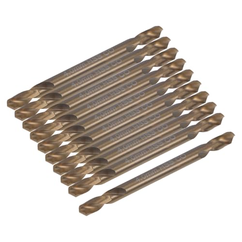 NUOBESTY 10 Stück Doppelkopfbohrer Twist Bohren Schlüssel industriell Bausatz Schlagbohrer Reibahle für Metall Schnellbohrer Bohrer aus gehärtetem Metall Kobaltstahl Golden von NUOBESTY