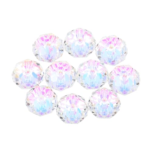 NUOBESTY 10 Stück Funkelnde Facettierte Runde Perlen für Diy Schmuckherstellung Armbänder Windspiele und Kreative Bastelprojekte von NUOBESTY