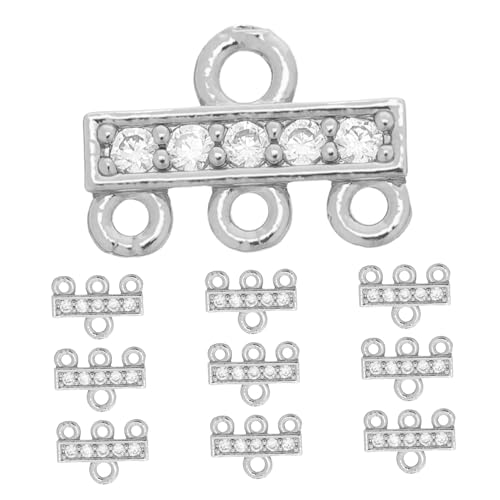 NUOBESTY 10 Stück Gold Überzogene Zirkonia Mehrfach Strang Schmuckverbinder Eleganter Spacer Verschluss für Mehrreihige Halsketten und Armbänder Stabiler Ketten Separator Silberfarbend von NUOBESTY
