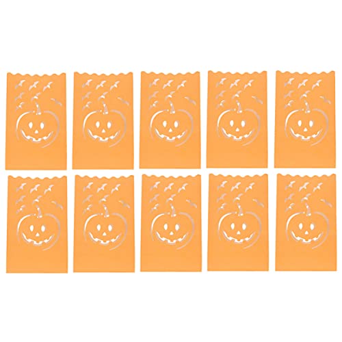 NUOBESTY 10 Stück Halloween Kürbis Laternen Taschen Feuerschutzpapier für Teelichter Kreative Deko für Halloween Lustige Gestaltung mit Kürbis Gesicht für und Außendekoration NUOBESTY 10 Stück Halloween Kürbis Laternen Taschen Feuerschutzpapier für Teelichter Kreative Deko für Halloween Lustige Gestaltung mit Kürbis Gesicht für und Außendekoration von NUOBESTY