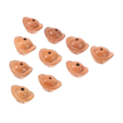 NUOBESTY 10 Stück Holzperlen für Schmuckherstellung Kleine Ingot Förmige Spacerperlen Naturholz für Diy Armbänder und Kreative Bastelprojekte von NUOBESTY