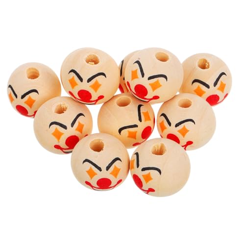 NUOBESTY 10 Stück Holzperlen mit Clown Gesicht für DIY Schmuckherstellung Armbänder Halsketten Ohrringe Basteln Kreativset für Jungen Mädchen NUOBESTY 10 Stück Holzperlen mit Clown Gesicht für DIY Schmuckherstellung Armbänder Halsketten Ohrringe Basteln Kreativset für Jungen Mädchen von NUOBESTY