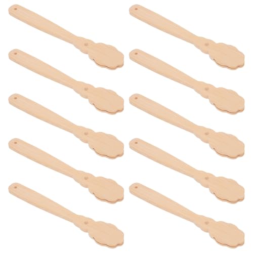 NUOBESTY 10 Stück Holzstäbe: DIY Kreisförmige Fächergriffe, Hochzeitsfächerstäbe Im Chinesischen Stil – Jumbo-bastelstäbe Aus Holz Für Diy-auktions-gebotspaddel, Kunstbedarf Für Den von NUOBESTY