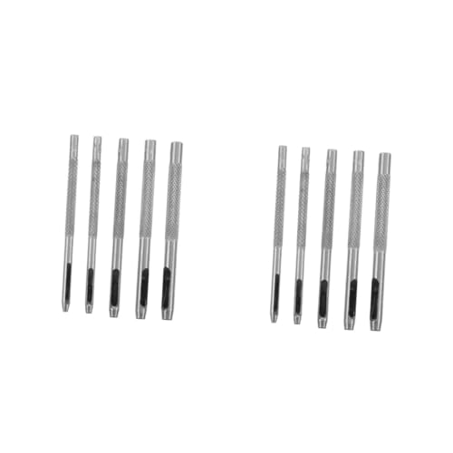 NUOBESTY 10 Stück Lederstanzwerkzeug Grommet Punch-Kit klein industriell Gürtellochmacher Schneiden Werkzeug zum Stanzen von Gürtellöchern Schlag-Kit Hochleistungs-Lochstanze Stahl Silber von NUOBESTY