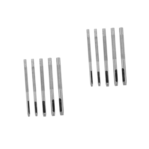 NUOBESTY 10 Stück Lederstanzwerkzeug Gürtel klein Schneiden Grommet industriell Locher Lochwerkzeug Schlag-Kit Hochleistungs-Lochstanze Ösenschlag Stahl Silver von NUOBESTY