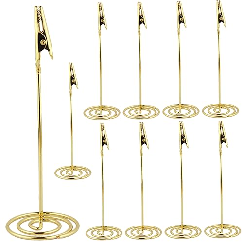 NUOBESTY 10 Stück Memo Clips Gold Tischkartenhalter Vielseitige Notizhalter Party Nummernhalter Hochzeit Dekoration Büro Fotohalter für Kleine Karten und Fotos von NUOBESTY