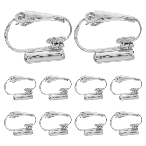 NUOBESTY 10 Stück Ohrclip-Beschläge, verstellbare Komponenten, Ohrhaken mit Schraubverschluss, nicht durchbohrter Ohrring-Konverter für die Schmuckherstellung, Silber NUOBESTY 10 Stück Ohrclip-Beschläge, verstellbare Komponenten, Ohrhaken mit Schraubverschluss, nicht durchbohrter Ohrring-Konverter für die Schmuckherstellung, Silber von NUOBESTY