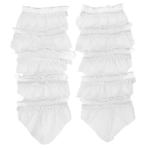 NUOBESTY 10 Stück Puppe Höschen Modepuppenkleidung Wiedergeborenes Puppenzubehör Windeln Für Puppen Wiedergeborene Babypuppenwindeln Puppenstrumpfhosen Babydoll Kleidung Stoff Weiß von NUOBESTY