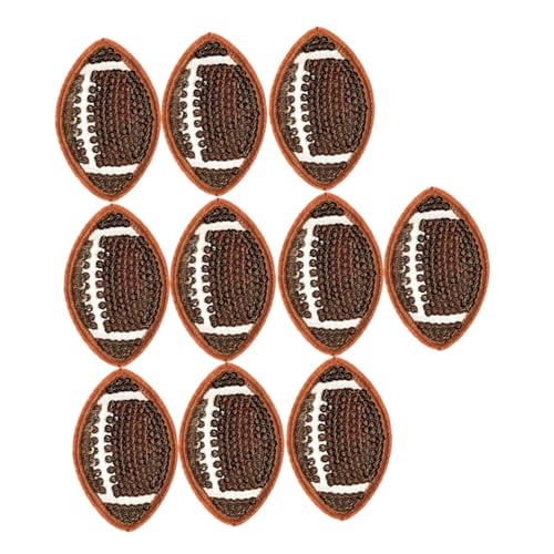 NUOBESTY 10 Stück Rugby -Perlen -Blech -Stoffaufkleber Fußball-gestickte Aufnäher Hutflecken Aufnäher für Jeans Eisen auf Flecken für Kleidung Rugby -Stickatchpatch Sport Patches Stickgarn von NUOBESTY