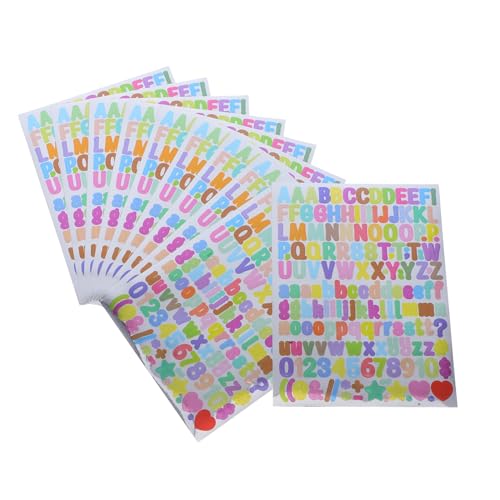 NUOBESTY 10 Stück Selbstklebende Bunte Alphabet und Zahlenaufkleber Teiliges aus Vinyl für DIY Projekte Scrapbooking Dekoration und Organisation für Verschiedene Oberflächen von NUOBESTY
