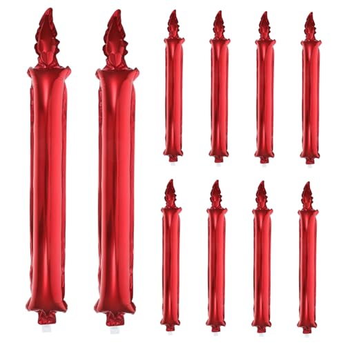 NUOBESTY 10 Stück Teiliges Aufblasbare Rote Kerzen-jubelstäbe für Partys Sportliche Events Langlebige Fanlärmer Vielseitige Cheerleader-accessoires für Festliche Anlässe von NUOBESTY