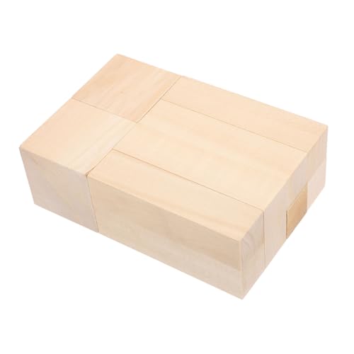 NUOBESTY 10 Stück Teiliges Basswood Schnitzblock aus Weichem Lindenholz Stabile Holzklötze zum Schnitzen und Basteln Vielseitig für DIY Projekte für Anfänger und Erfahrene Holzbildhauer von NUOBESTY