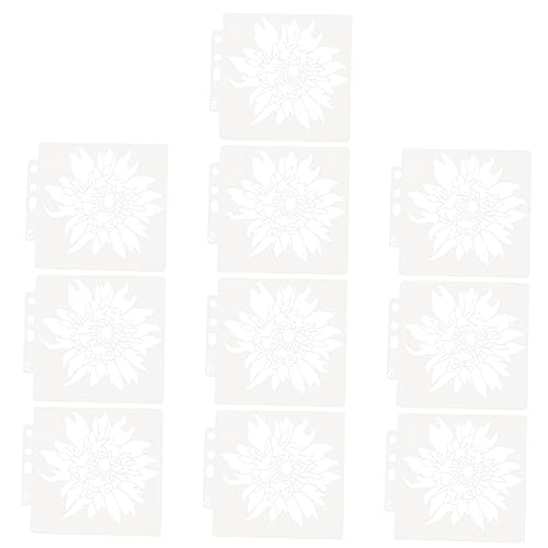 NUOBESTY 10 Stück Teiliges Blumenschablonen für Diy Malprojekte Wiederverwendbare Malvorlagen für Wände Möbel Mehr Kreative Zeichenschablonen Kreativität von Kindern von NUOBESTY