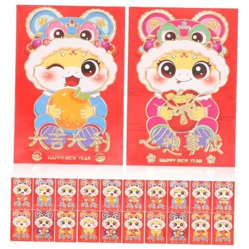 NUOBESTY 10 Stück Teiliges Chinesische Neujahrs Rote Umschläge mit Schlangenmotiv Stabile Papiermaterial Großzügig für Frühlingsfest und Traditionelle Geschenkübergabe Vielseitig für von NUOBESTY