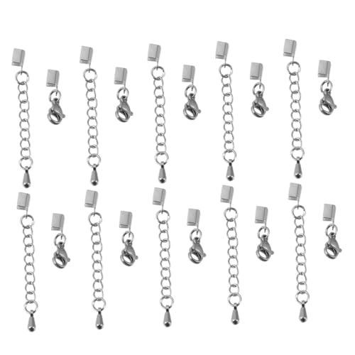 NUOBESTY 10 Stück Teiliges Edelstahl Karabinerverschlüsse für Lederband DIY Schmuckherstellung Langlebige Verbindungselemente für Armband Halskette Freundschaftsband Zubehör von NUOBESTY