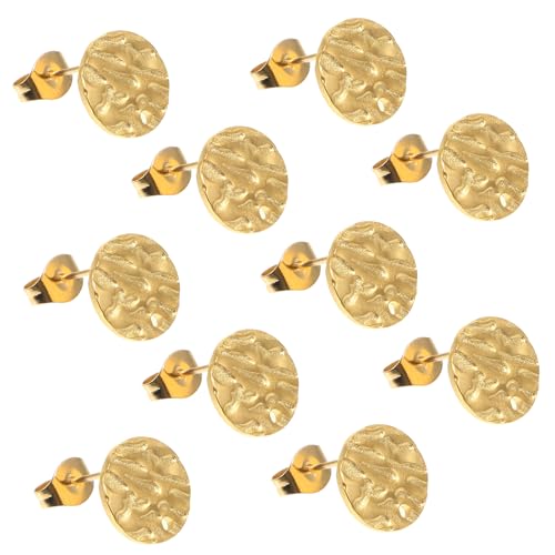 NUOBESTY 10 Stück Teiliges Geometrischer Ohrring Posts Diy Ohrring Basis für Individuelles Schmuckdesign Goldene Runde Ohrstecker für Schmuckherstellung von NUOBESTY