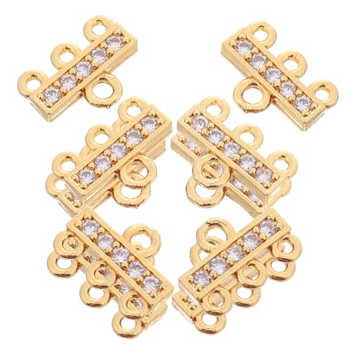 NUOBESTY 10 Stück Teiliges Gold Schmuckverbinder mit Zirkonia Mehrreihiger Halsketten Armbandverschluss Langlebiger DIY Schmuck Connector für Perlen und Anhänger Mehrsträngig Robust und NUOBESTY 10 Stück Teiliges Gold Schmuckverbinder mit Zirkonia Mehrreihiger Halsketten Armbandverschluss Langlebiger DIY Schmuck Connector für Perlen und Anhänger Mehrsträngig Robust und von NUOBESTY