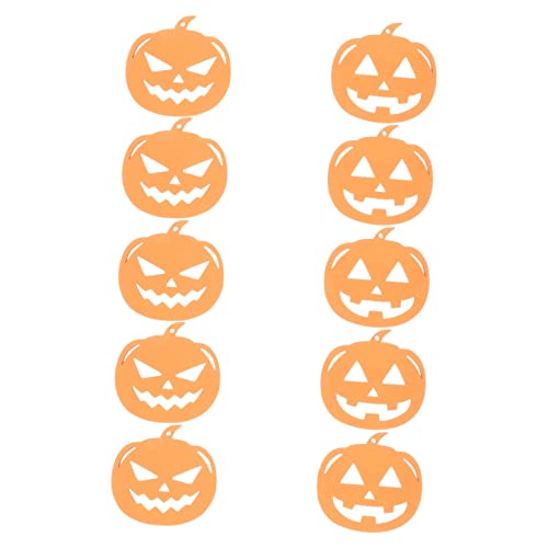 NUOBESTY 10 Stück Teiliges Halloween Holz Dekoset mit Ausgeschnittenen Hohlen Kürbis Holzscheiben Diy Bastelset für Partydeko Fenster und Raumgestaltung für Herbstfest und Halloween von NUOBESTY