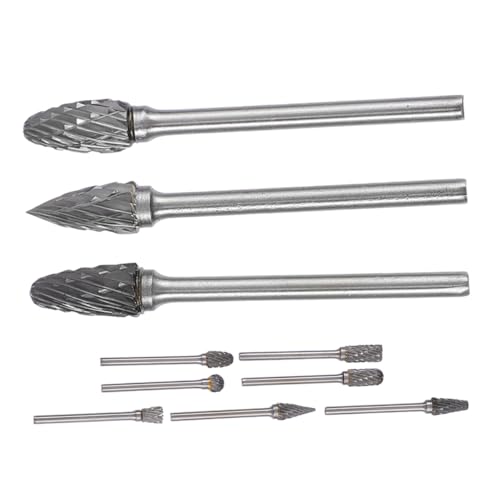 NUOBESTY 10 Stück Teiliges Hartmetall doppelschnitt rotary burr Vielseitig Kompatibel mit Fräsmaschinen Präzise Entgratungswerkzeuge für Metall Holz Langlebig für Gravur und Feinarbeiten von NUOBESTY