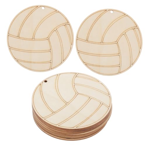 NUOBESTY 10 Stück Teiliges Holzscheiben Volleyballform Unbehandelte Holzchips zum Bemalen und Basteln Kinderfreundliche DIY Holzanhänger für Kreative Malprojekte und Bildungszwecke NUOBESTY 10 Stück Teiliges Holzscheiben Volleyballform Unbehandelte Holzchips zum Bemalen und Basteln Kinderfreundliche DIY Holzanhänger für Kreative Malprojekte und Bildungszwecke von NUOBESTY