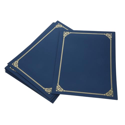 NUOBESTY 10 Stück Teiliges Marineblaue Zertifikatshüllen mit Goldfolienrand Langlebige Leichte Urkundenhalter mit Abgerundeten Ecken Schützende Dokumentenmappe für Auszeichnungen und von NUOBESTY