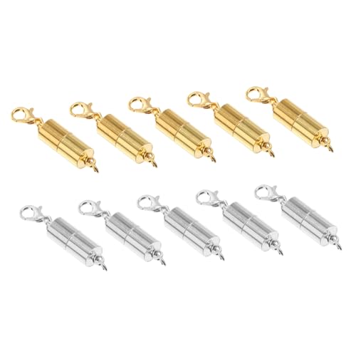 NUOBESTY 10 Stück Teiliges Metallischer Schmuck verlängerungsverschlüsse Praktische Armband verlängerer Robuste Magnetische Verbindungsstücke in Gold und Silber Geeignet für Halsketten und NUOBESTY 10 Stück Teiliges Metallischer Schmuck verlängerungsverschlüsse Praktische Armband verlängerer Robuste Magnetische Verbindungsstücke in Gold und Silber Geeignet für Halsketten und von NUOBESTY