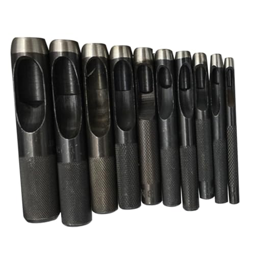NUOBESTY 10 Stück Teiliges Rundes Hohl lochstanzer aus Kohlenstoffstahl Präzisionsschneider für Gürtel Handwerk Kleidung Canvas Zubehör von NUOBESTY