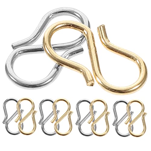 NUOBESTY 10 Stück Teiliges S Förmige Schmuckverschlüsse aus Langlebige Rostfreie DIY Verbinder für Armbänder und Halsketten Leicht zu Montieren und Dekorativ für Schmuckherstellung von NUOBESTY
