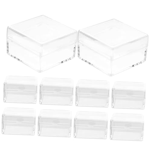 NUOBESTY 10 Stück Teiliges Transparentes Aufbewahrungsbox Kleine Eckige Kunststoffboxen Stapelbar Kratzfest und Leicht zur Sicheren Aufbewahrung und Präsentation von Sammlerstücken und NUOBESTY 10 Stück Teiliges Transparentes Aufbewahrungsbox Kleine Eckige Kunststoffboxen Stapelbar Kratzfest und Leicht zur Sicheren Aufbewahrung und Präsentation von Sammlerstücken und von NUOBESTY