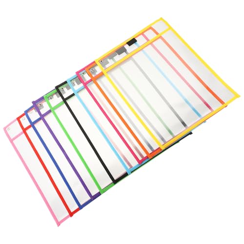 NUOBESTY 10 Stück Teiliges Wiederverwendbare PVC Dry Erase Hüllen Transparente Dokumententaschen Abwischbar Robuste Einstecktaschen für Schüler Praktische Schreib Übungshüllen für Büro und NUOBESTY 10 Stück Teiliges Wiederverwendbare PVC Dry Erase Hüllen Transparente Dokumententaschen Abwischbar Robuste Einstecktaschen für Schüler Praktische Schreib Übungshüllen für Büro und von NUOBESTY