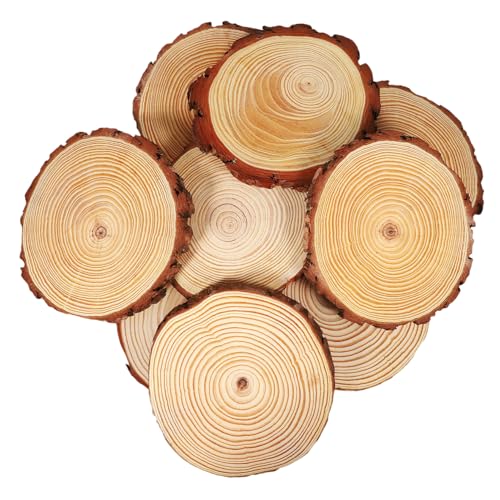 NUOBESTY 10 Stück Unbehandelte Holzscheiben für DIY Kunsthandwerk Tischschutz und Rustikale Hochzeitsdekoration für Kreative Projekte NUOBESTY 10 Stück Unbehandelte Holzscheiben für DIY Kunsthandwerk Tischschutz und Rustikale Hochzeitsdekoration für Kreative Projekte von NUOBESTY