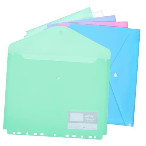 NUOBESTY 10 Stück Wasserdichte Datei Organizer aus Stabilem Material für Büro Schule und Reisen Praktische Tragetaschen mit Griff in Blau Grün Weiß und von NUOBESTY