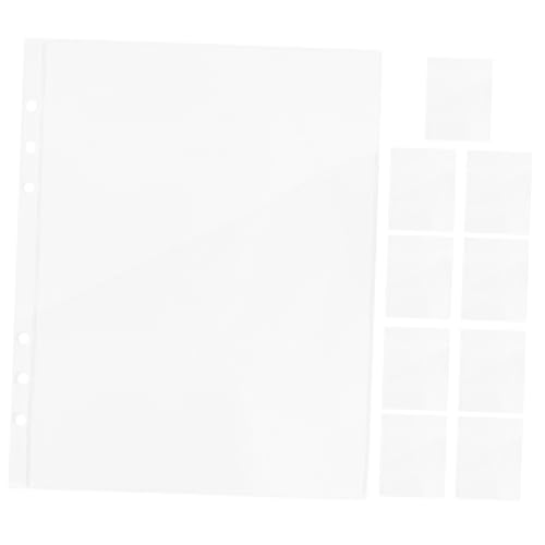NUOBESTY 10 Stück transparente Aufbewahrungstasche Ordner mit Taschen und Löchern Ordner für Plastikumschläge Discbound-Tasche im Letter-Format Kartenhüllen PVC von NUOBESTY