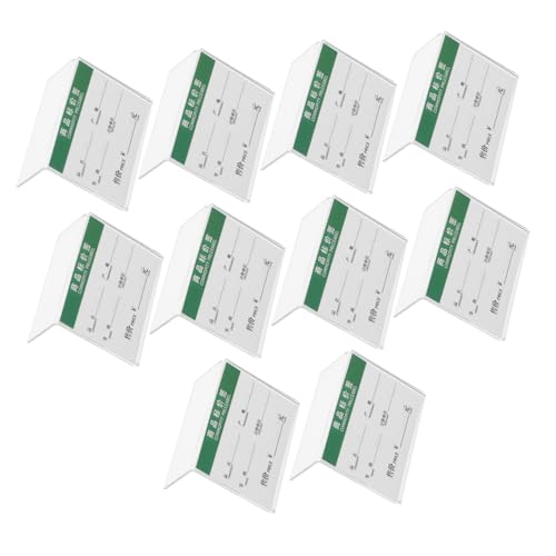 NUOBESTY 10 Stücke Tag Aufkleber Display Ständer Selbstklebende Label Halter Transparent Lebensmittel Label Steht Acryl von NUOBESTY
