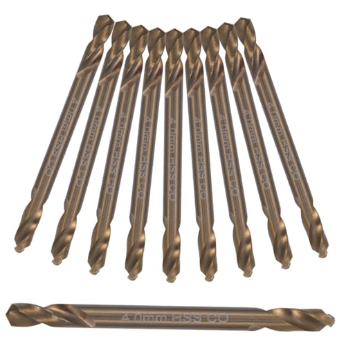 NUOBESTY 10 Teiliges Doppelkopf Bohrer Bit Set Anzahl Industrielle Spiralbohrer Schlüsselbohrer Für Metall Reibahle Für Edelstahl Metallbohrer Kobaltstahl Golden von NUOBESTY