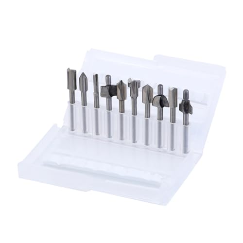 NUOBESTY 10 Teiliges Trimmmesser Fräser Set Für Die Holzbearbeitung Bit Trimmer Graveur Gerader Schlüssel Spiralschaft Schneiden Trimmen Furnierschneiden Schnitzen Kanten NUOBESTY 10 Teiliges Trimmmesser Fräser Set Für Die Holzbearbeitung Bit Trimmer Graveur Gerader Schlüssel Spiralschaft Schneiden Trimmen Furnierschneiden Schnitzen Kanten von NUOBESTY
