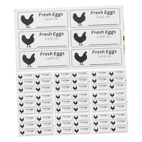 NUOBESTY 100 Blatt Eierkarton Etiketten Selbstklebend Beschreibbare Aufkleber für Frische Eier Bauernhof Verpackung Haltbarkeitsdatum Handschriftlich Vermerkbar für Eierkartons von NUOBESTY