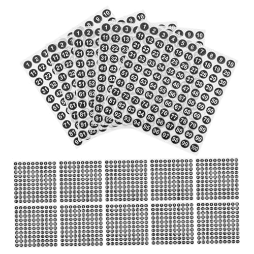 NUOBESTY 100 Blatt Nummerierte Aufkleber Wasserfest Selbstklebend Schwarze Runde Etiketten mit Weißen Zahlen für Haushaltsnummerierung Büro Lagerverwaltung und Klassenzimmerorganisation NUOBESTY 100 Blatt Nummerierte Aufkleber Wasserfest Selbstklebend Schwarze Runde Etiketten mit Weißen Zahlen für Haushaltsnummerierung Büro Lagerverwaltung und Klassenzimmerorganisation von NUOBESTY